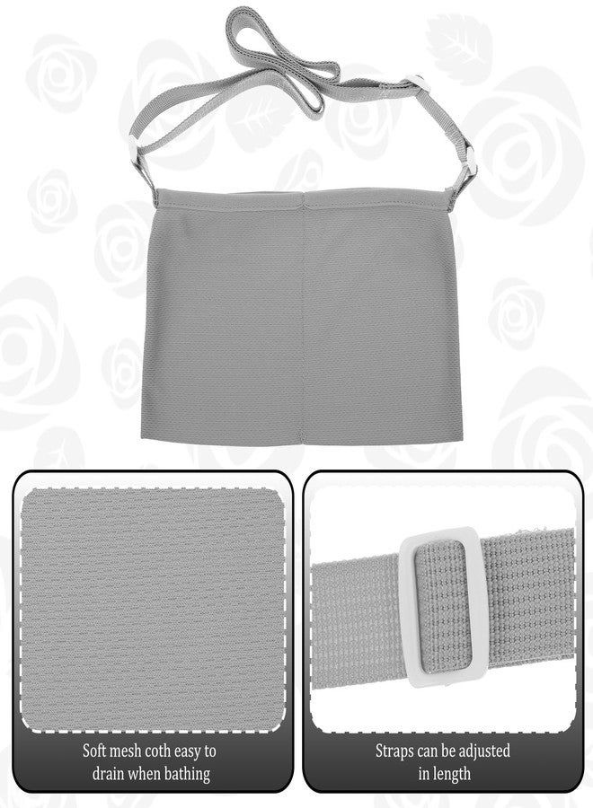 oruola حاملات تصريف أورولا قطعتين لما بعد عملية شد البطن، حوامل تصريف قابلة للتعديل لما بعد جراحة الثدي، حزام تصريف رمادي مرن مريح لما بعد استئصال الثدي، ضروري للعناية بالمريض بعد عملية شد البطن - Image 4